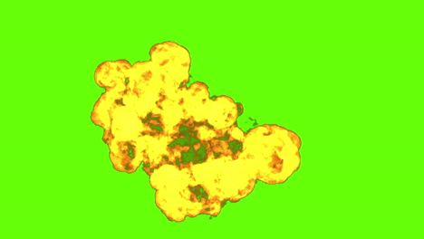 fiery explosion on green screen vfx element