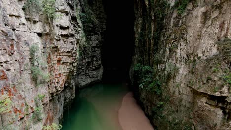 arco del tiempo, chiapas, méjico, sone arch, cueva, río en el cañón, tiro con drones