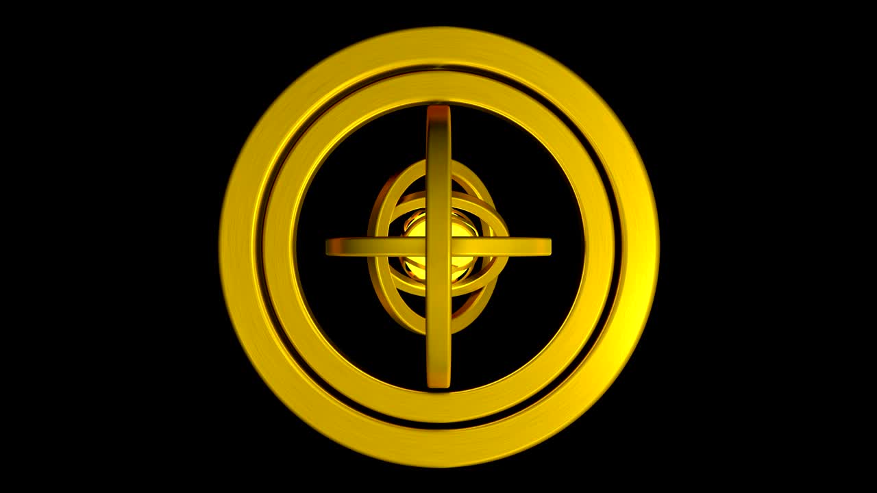 animación 3d de una máquina de movimiento perpetuo abstracta con canal alfa. en bucle