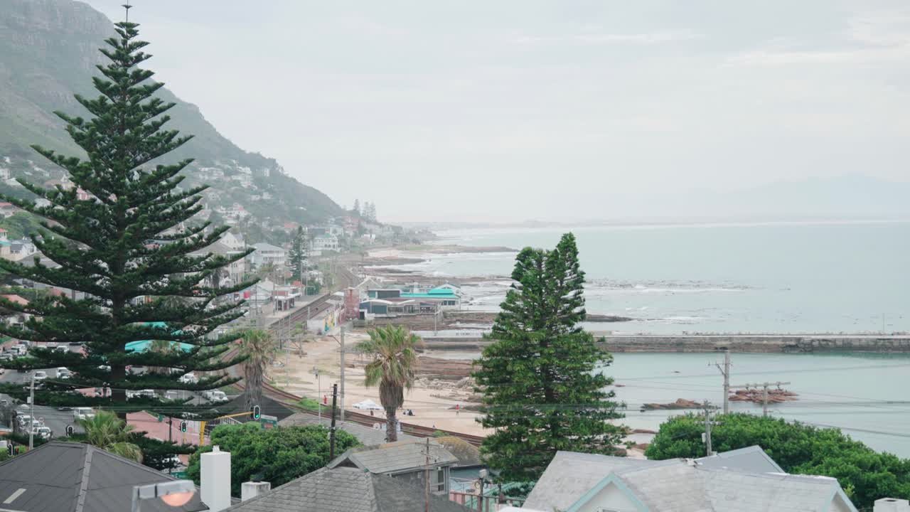 View of train tracks in Kalk Bay