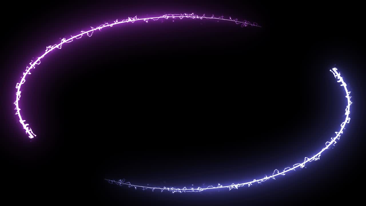 Ultraviolet fluorescent background of flaming pink and blue oval box - looped