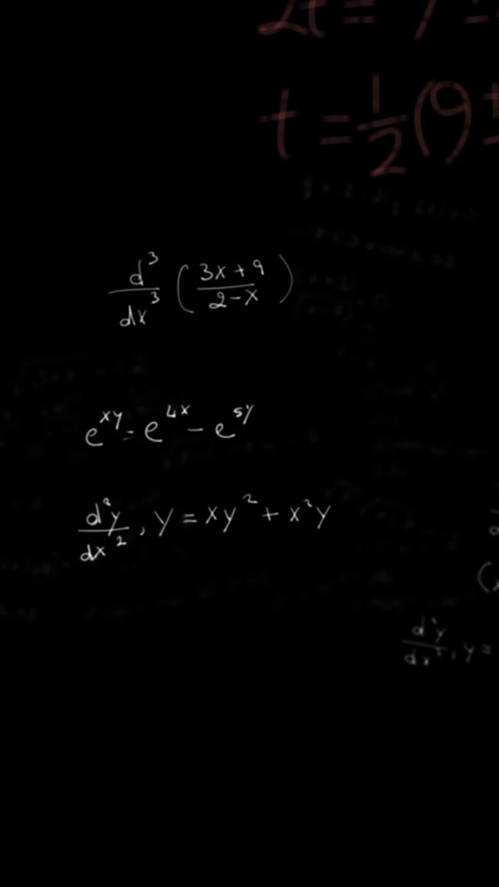 Animazione di un'equazione scritta a mano su schermo nero