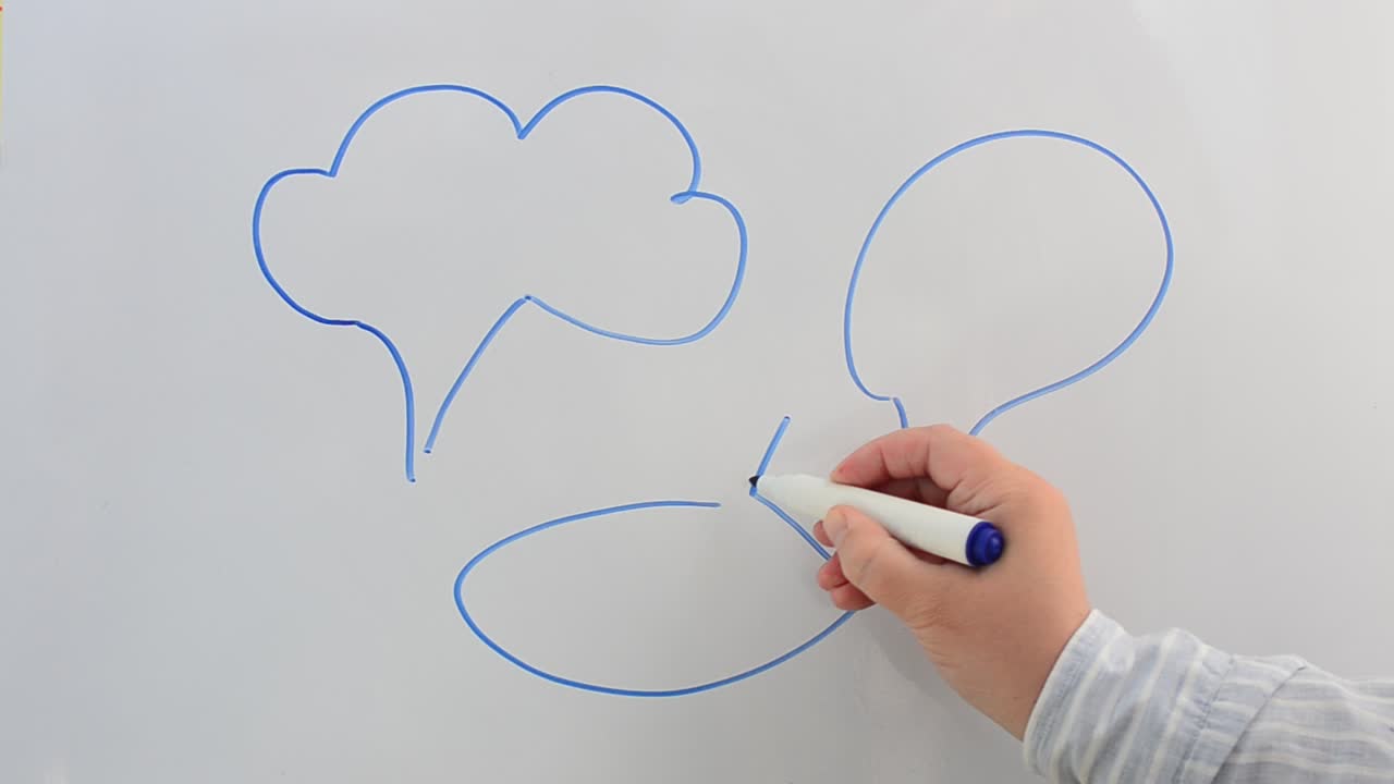 Kreslíme nejasná schémata na tabuli. Kreslíme fixem.