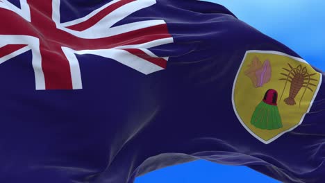 seamless loop of turks and caicos islands flag.