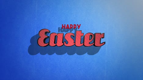 playfully distressed happy easter text on blue background