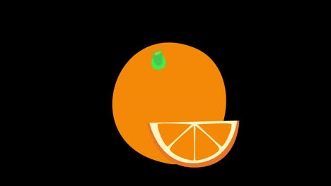 A-orange-with-a-green-leaf-concept-animation-with-alpha-channel