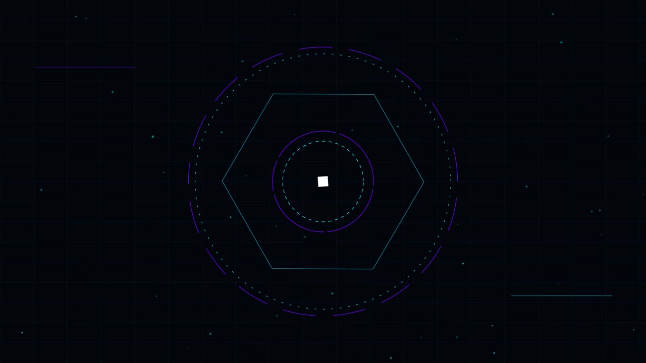 Abstract Digital Hexagon HUD Interface Animation
