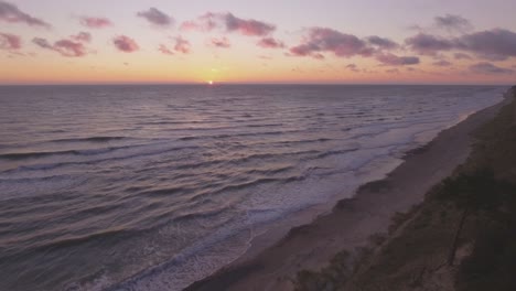 latvian seaside dunes and the baltic sea at sunset