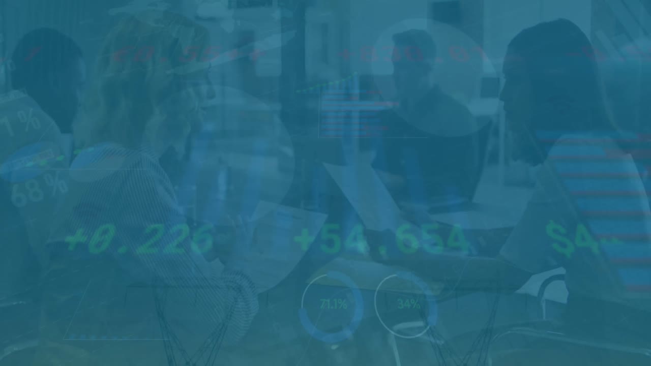 animación de las estadísticas y el procesamiento de datos sobre diversos empresarios