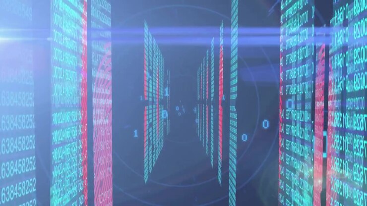 Animation of data processing over binary coding