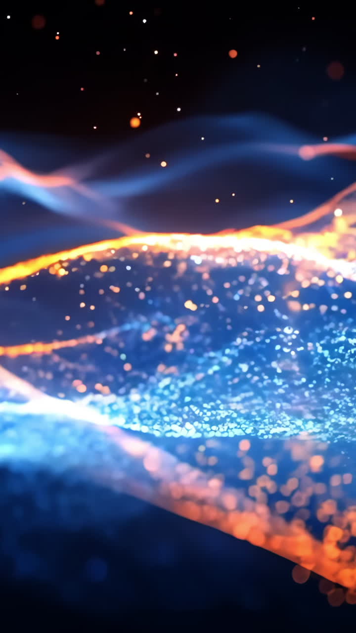 A blue and orange sky with a lot of stars. The sky is very bright and the stars are very small