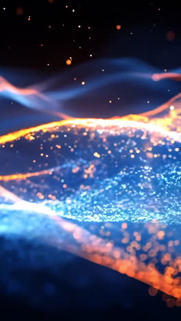 a blue and orange sky with a lot of stars. the sky is very bright and the stars are very small