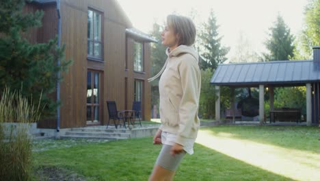 woman exercising outdoors