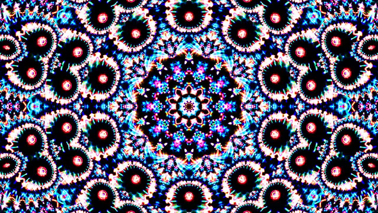 linee colorate onde luminose forma di fiore sfondo caleidoscopio astratto