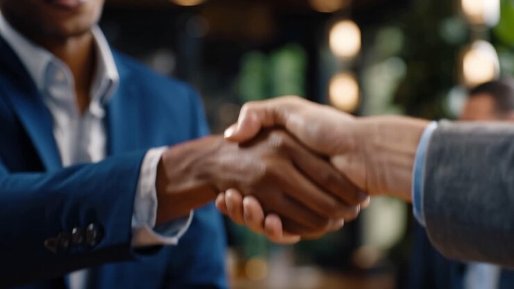 A Professional Handshake Between Two Individuals, Signifying Trust, Agreement, and Collaboration in a Business Setting with a Soft Focus Background