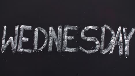 Word-'wednesday'-written-on-the-blackboard