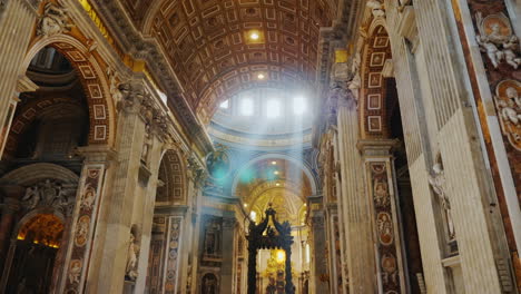 rays of sunlight in st peter's church rome