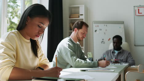 Teacher-and-students-in-driving-school