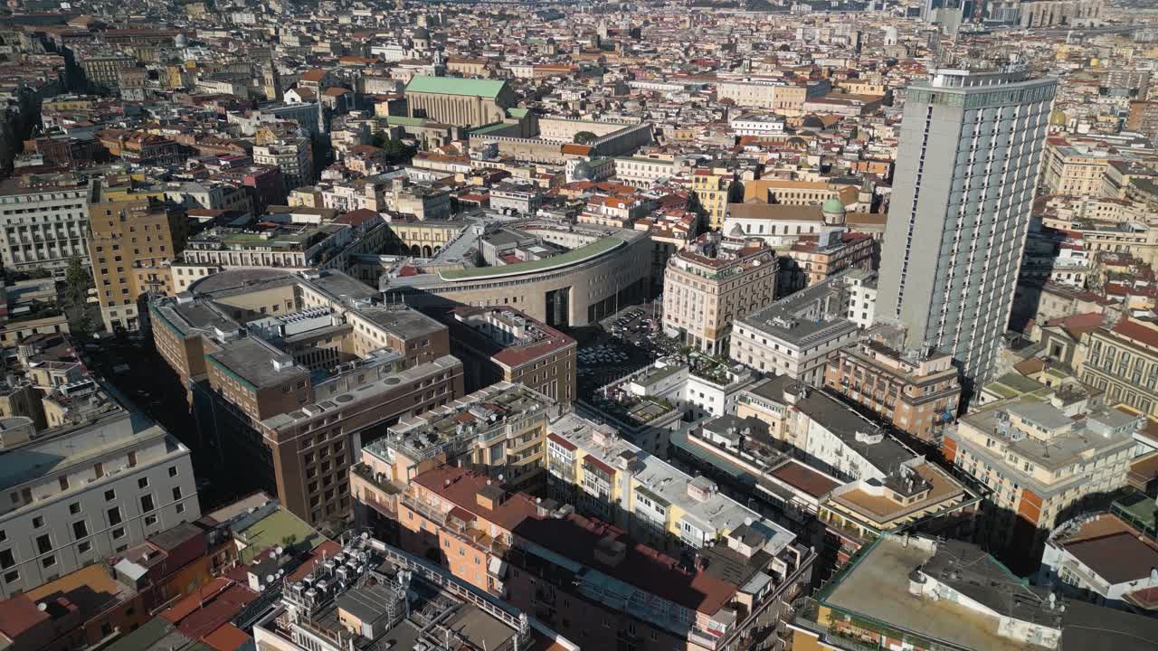 vista aérea del centro de nápoles, italia