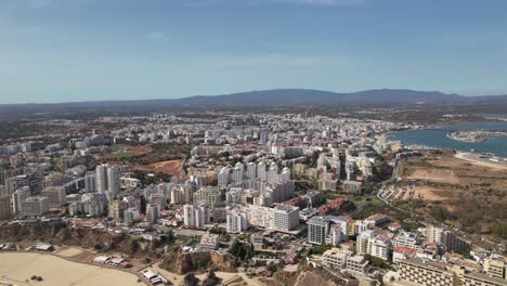 tourist portuguese city of portimao aerial view on a sunny day south portugal algarve