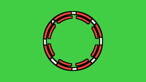 rotating circle border animation on green screen. chroma key,