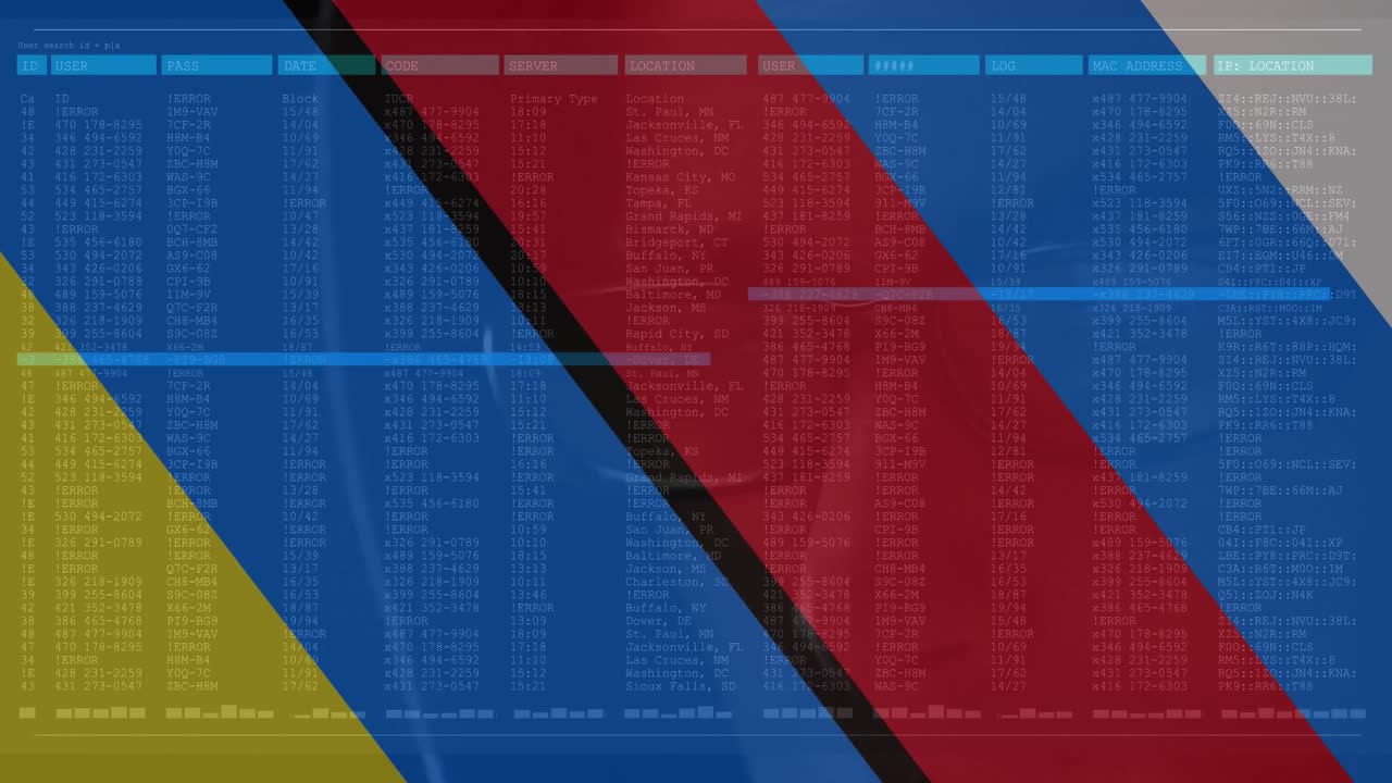 animación hacker masculino caucásico y procesamiento de datos sobre la bandera de rusia y ucrania