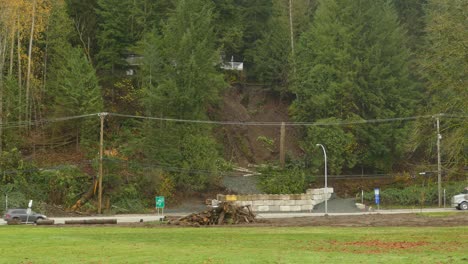 restos de inundaciones históricas y desastrosas de la ciudad de abbotsford en la provincia de columbia británica en canadá