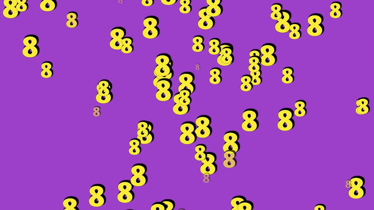 ocho número de símbolo de signo 8 animación gráficos de movimiento en fondo blanco, número de video de dibujos animados 4k para elementos de video