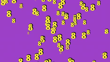 ocho número de símbolo de signo 8 animación gráficos de movimiento en fondo blanco, número de video de dibujos animados 4k para elementos de video