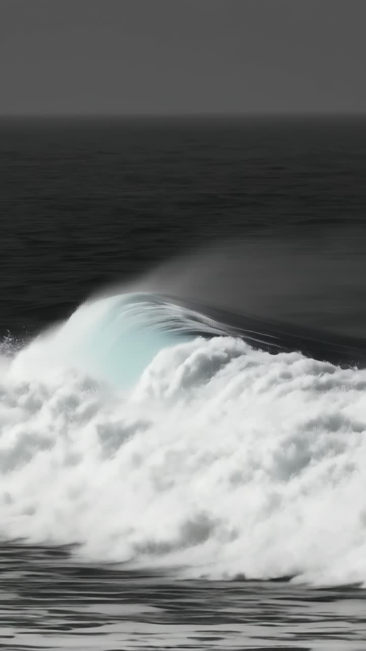 Slow Motion of a Powerful Ocean Wave Breaking