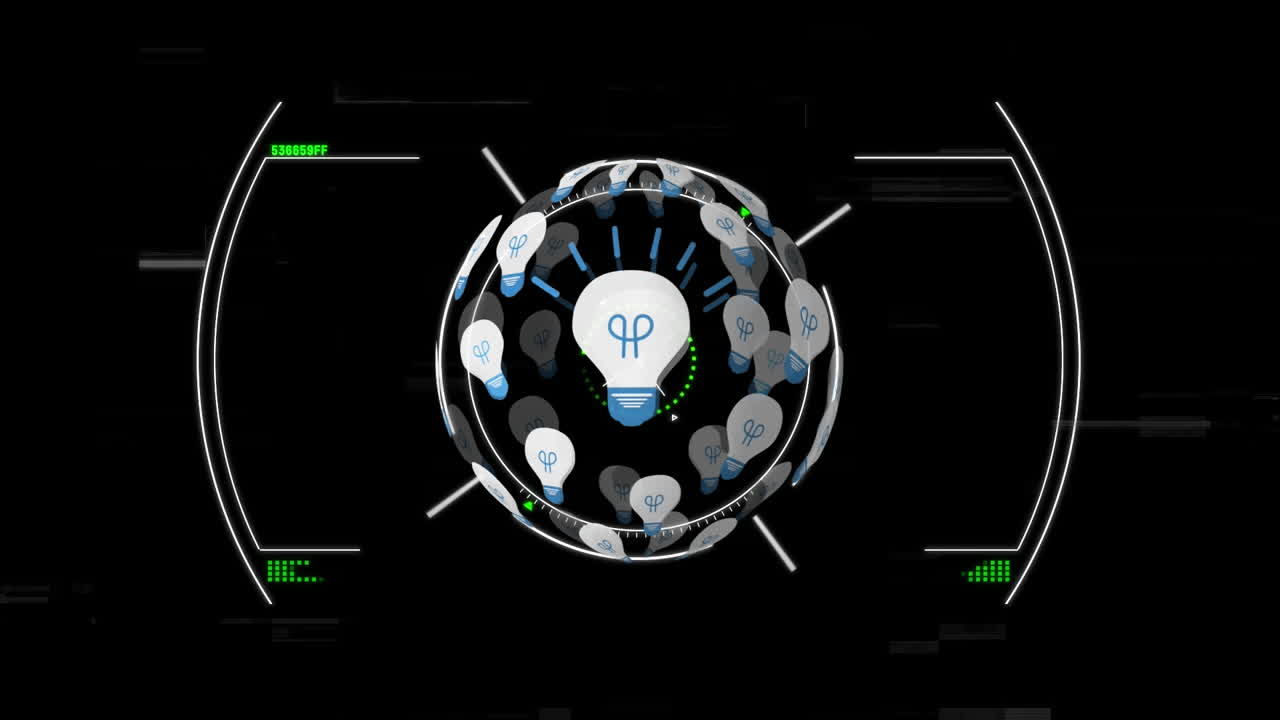 스 ⁇  스캔 디지털 글로브의 애니메이션은 전구 회전으로 형성됩니다.