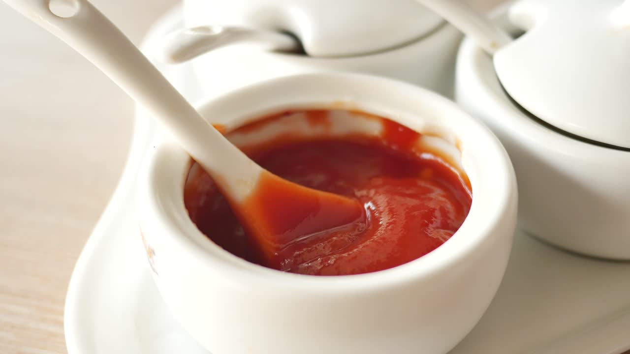 항아리에 있는 토마토 소스