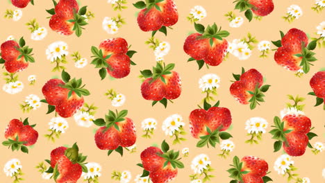 seamless strawberry and daisy pattern