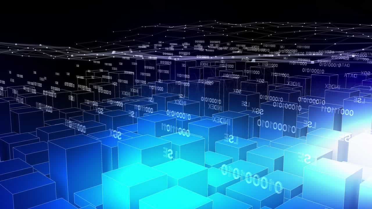 4K Motion data loop background blue