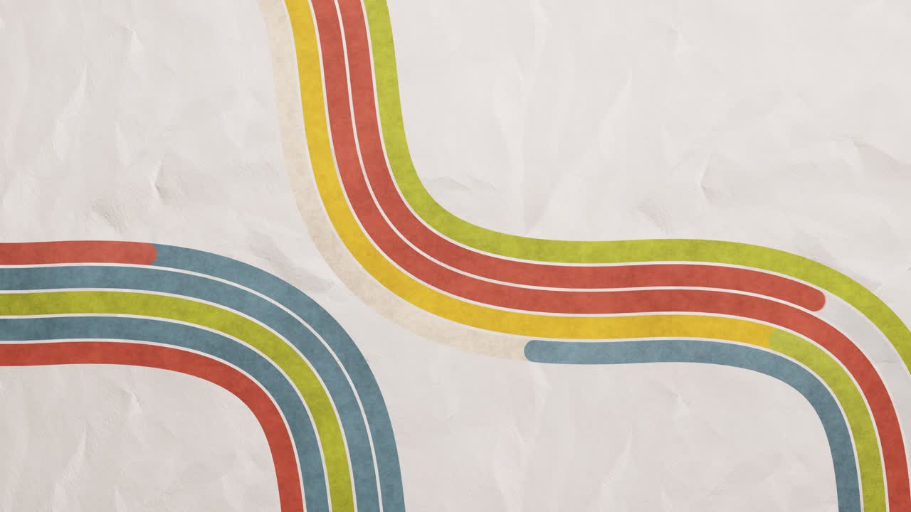 Seamless Loop of Colorful Retro Lines on Textured Background
