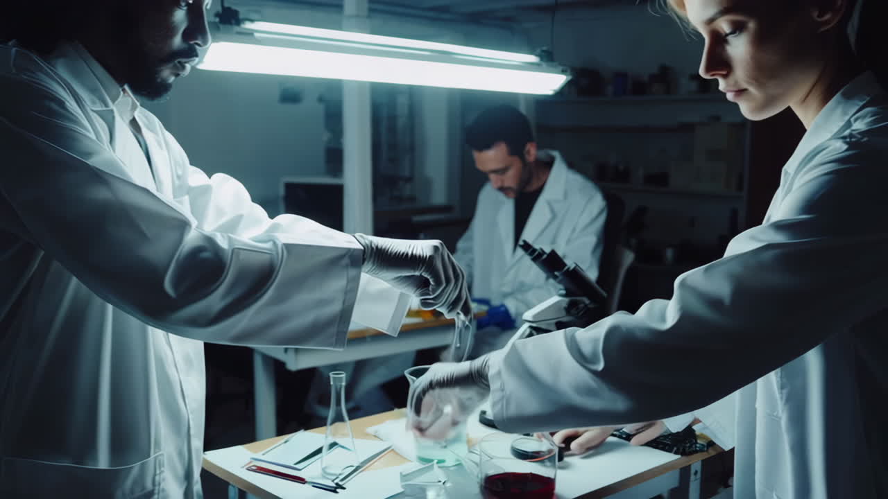 ученые в лаборатории