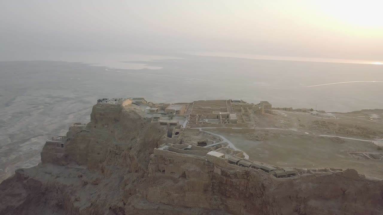 restos del palacio de herodes, vuelo de un avión no tripulado