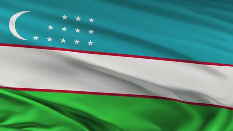 la bandera de uzbekistán ondeando en el viento seamles bucle animación 3d. resolución 4k.