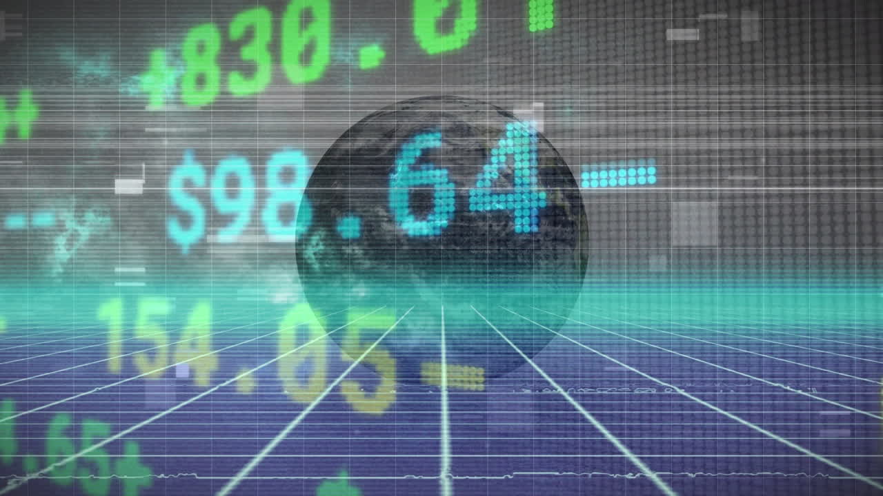 세계 전역의 간섭과 주식 시장의 애니메이션