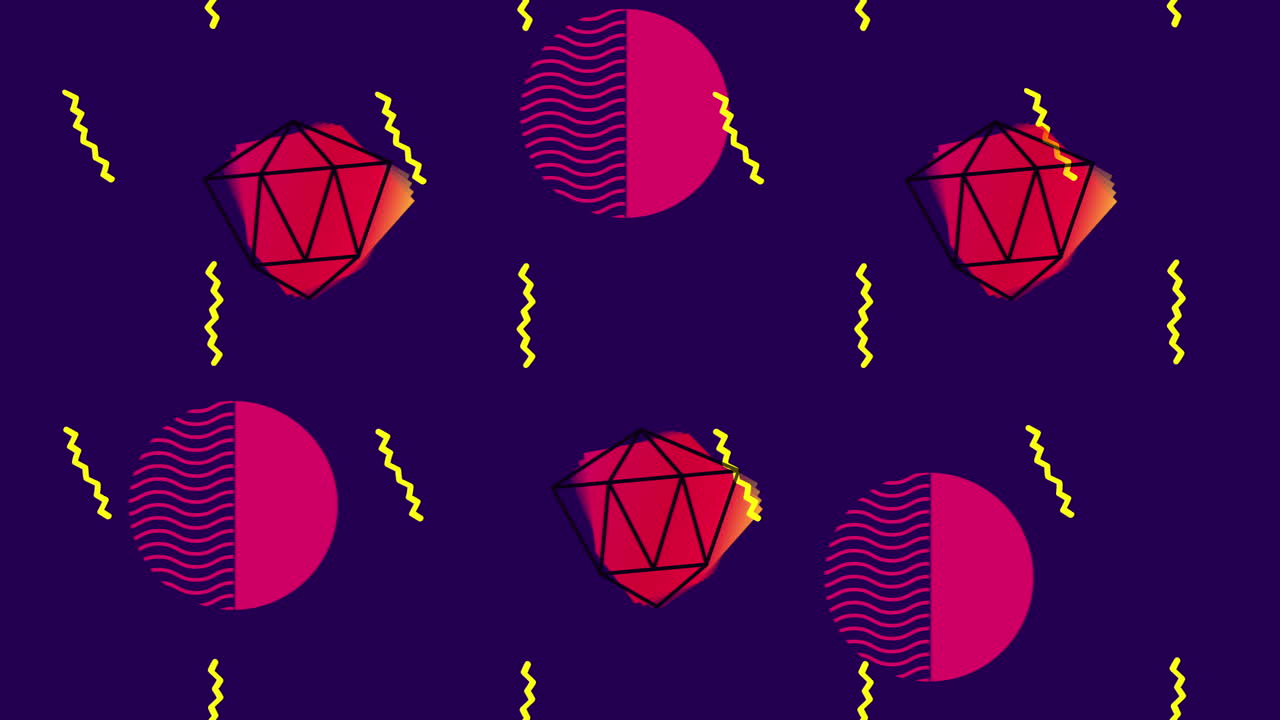 colors lines and geometric figures in blue background animation