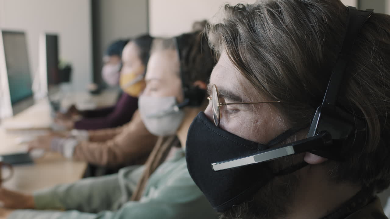 Call Center Staff Working During Pandemic