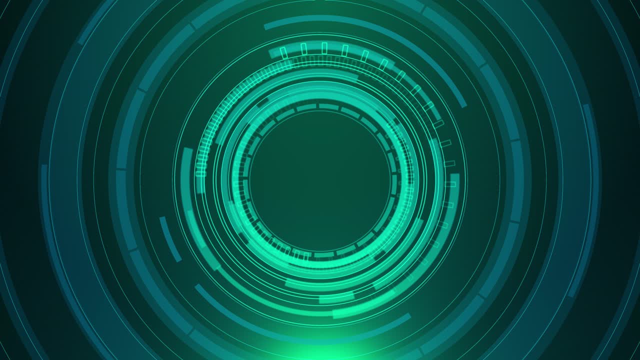 Abstract Futuristic Green Circular Interface