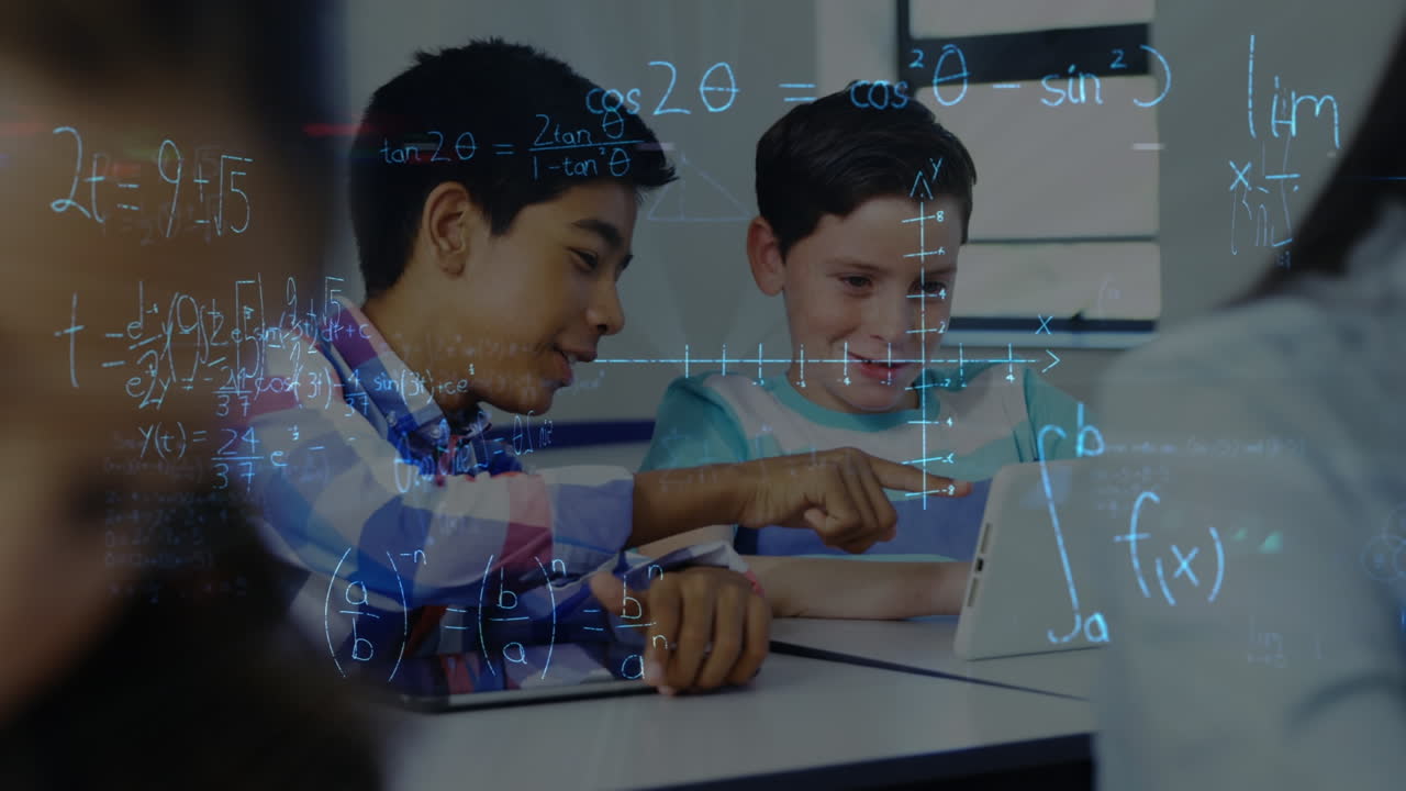 수학 수식의 애니메이션을 교실에서 학생들에게
