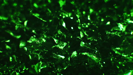 emerald color metal fillings macro shot