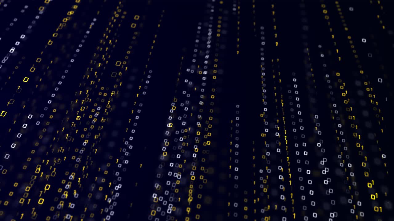 4k 3d abstract binary code matrix loop background with digits moving on screen algorithm binary data