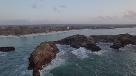 Aerial-drone-reveal-of-Island-of-Kenya-Coast