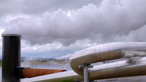 Geothermal-power-station-alternative-energy-production-pipeline-and-steam-generation