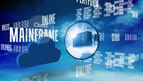 Cloud-computing-graphic-against-blue-sky-with-text