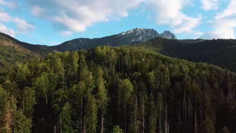 Beautiful-Summer-Landscape-of-Green-Hills-and-Tatra-Mountains-Aerial-Shot