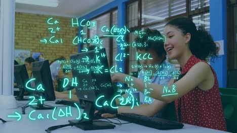 animación de ecuaciones y procesamiento de datos en diversos estudiantes